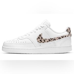 Nike Women's court vision low Sneakers with Leopard Print Swoosh